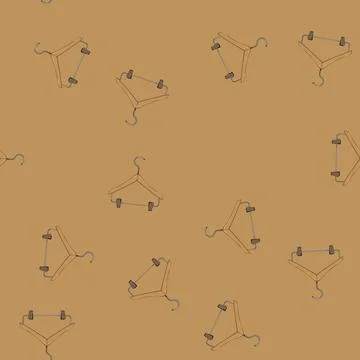 Seamless pattern closet hanger clothes cartoon vector Stock Illustration