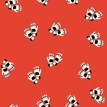 Seamless pattern closure goalkeeper gloves cartoon vector Illustration