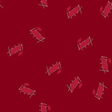 Seamless pattern cloth camping cot cartoon vector Stock Illustration