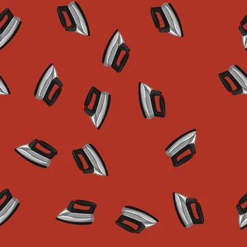Seamless pattern cloth iron laundry cartoon vector Stock Illustration
