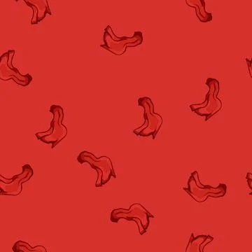 Seamless pattern cloth red dreapery cartoon vector Stock Illustration
