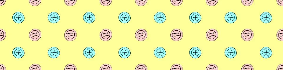 Seamless pattern with clothes button contour outline. Simple abstract vecto.. Stock Illustration