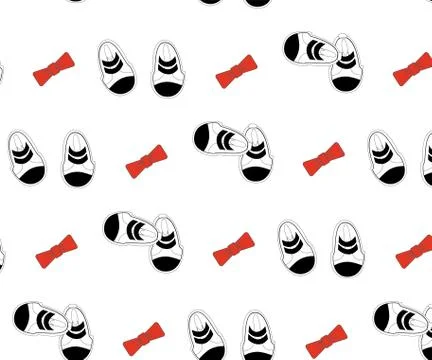 Seamless pattern of clothes elements of bow tie, shoes of gentleman black and Illustrazione stock