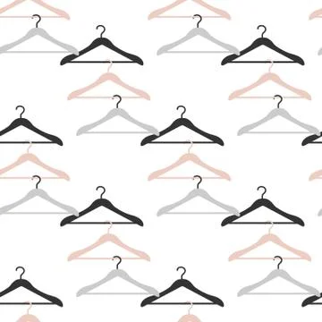 Seamless pattern clothes hangers Black Friday Sale Stock Illustration