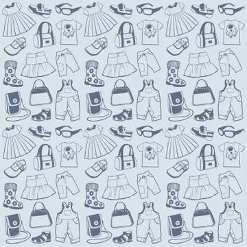 Seamless pattern clothes Stock Illustration