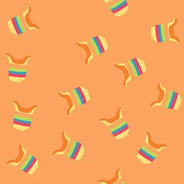 Seamless pattern clothes winter hat kid cartoon vector 스톡 일러스트