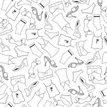 Seamless pattern clothes woman Stock Illustration