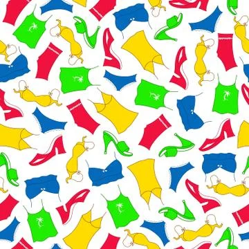 Seamless pattern clothes woman Stock Illustration