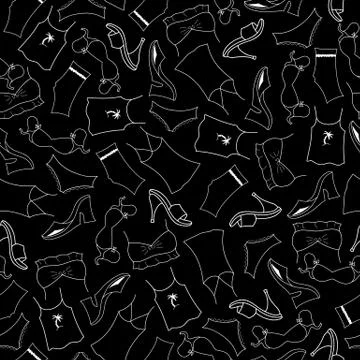 Seamless pattern clothes woman Stock Illustration