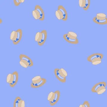 Seamless pattern clothing straw hat cartoon vector Illustrazione stock