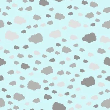 Seamless pattern cloud art nature sky background design for fabric and decor Stock Illustration