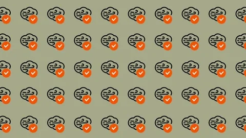 Seamless Pattern of Cloud Brain Icons with Checkmarks. Stock Footage 325385746