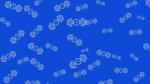 Seamless pattern of cloud computing and time management icons on blue background Stock Footage 345539074