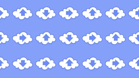 Seamless pattern of cloud computing icons with arrows background Stock Footage 333495591