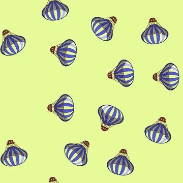Seamless pattern cloud hot air balloon cartoon vector イラスト素材