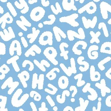 Seamless pattern with cloud letters Stock Illustration