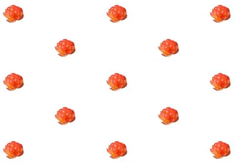 Seamless pattern of cloudberries without leaves isolated on a white Stock Photos
