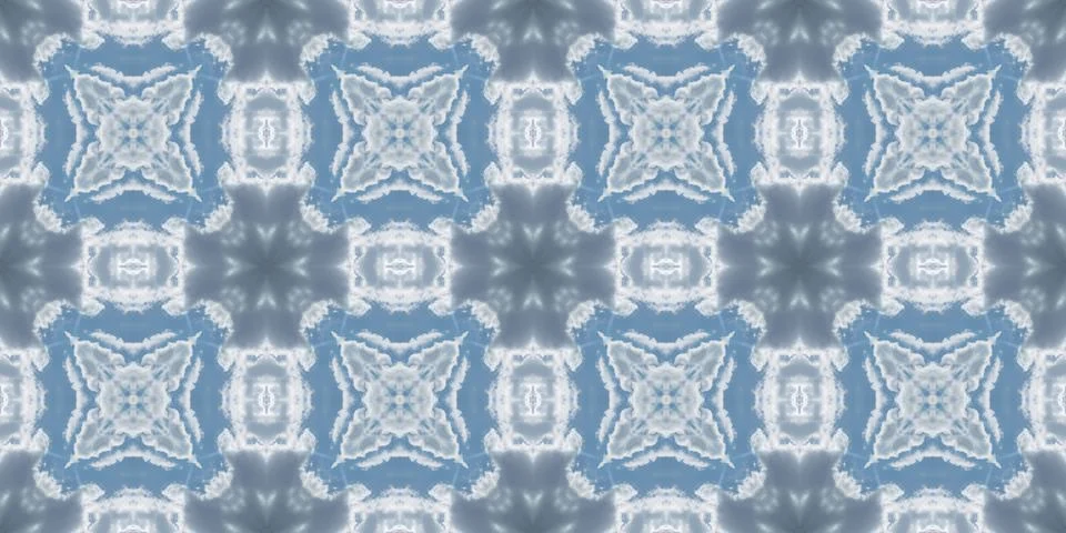 Seamless pattern of clouds and sky. Texture of blue sky and white clouds. M.. Illustrazione stock