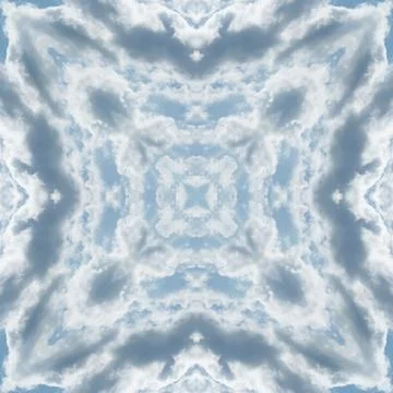Seamless pattern of clouds and sky. Texture of blue sky and white clouds. M.. Illustrazione stock