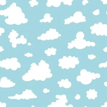 Seamless pattern of clouds on the blue sky. Pattern. Vector illustration Stockillustratie