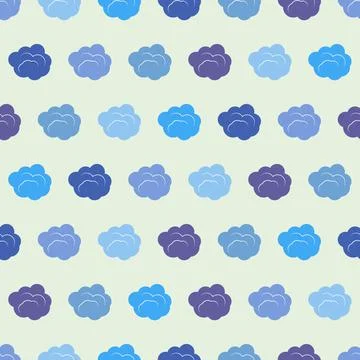 Seamless pattern with clouds on blue sky 库存插图