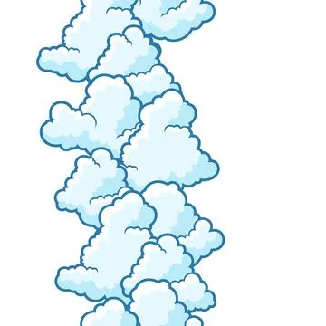 Seamless pattern with clouds. Cartoon cute image of sky. Stockillustratie