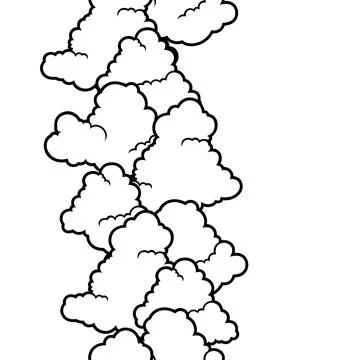 Seamless pattern with clouds. Cartoon cute image of sky. Stock Illustration