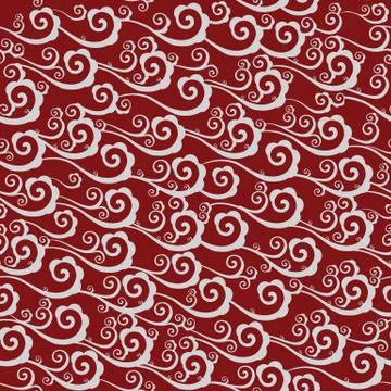 Seamless pattern with clouds in Chinese style. Flat vector graphics. abstract Illustrazione stock