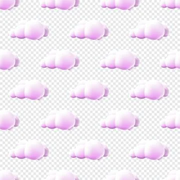 Seamless pattern with clouds. Cute Clouds Pattern. Cartoon clouds backgroun.. イラスト素材