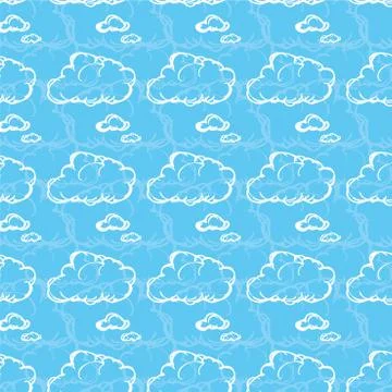 Seamless pattern with clouds Stock Illustration