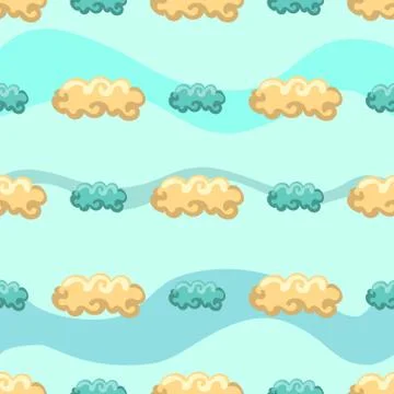 Seamless pattern with clouds Stock Illustration