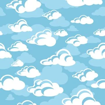 Seamless pattern with clouds Stockillustratie