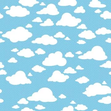 Seamless pattern with clouds Stock Illustration