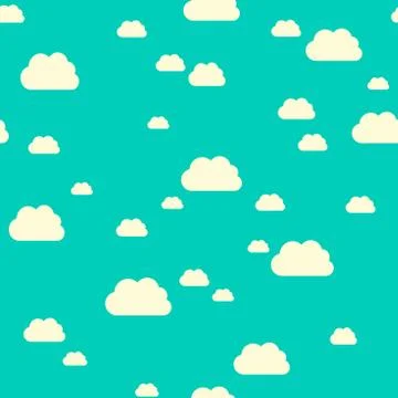 Seamless pattern clouds Stock Illustration