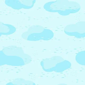 Seamless pattern with clouds. Stock Illustration