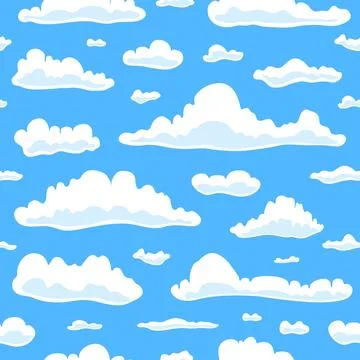 Seamless pattern with clouds. Stock Illustration