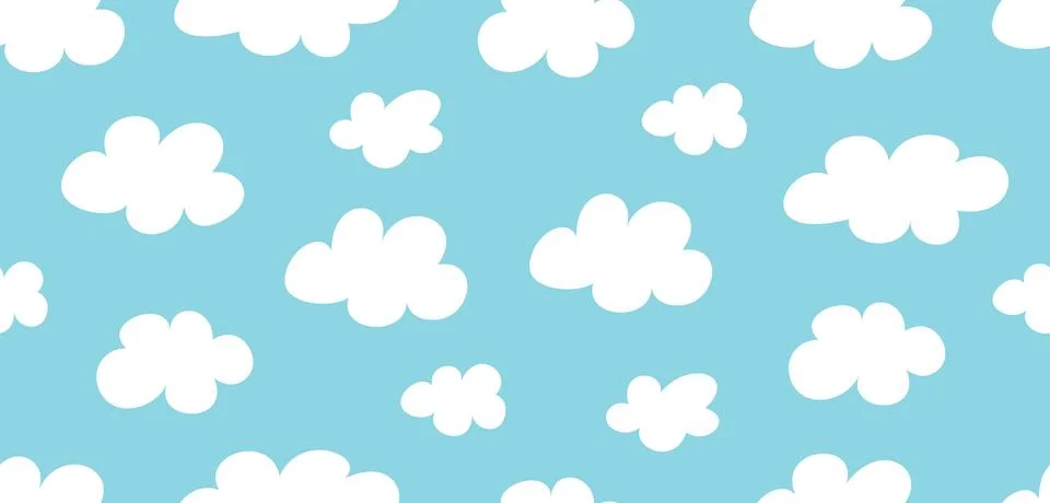 Seamless pattern with Clouds Stock Illustration