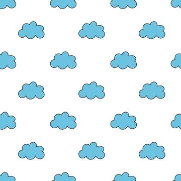 Seamless pattern with clouds. Simple cloudscape background Stockillustratie