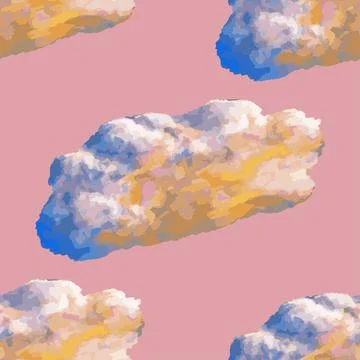 Seamless pattern of clouds at sunset vector 스톡 일러스트