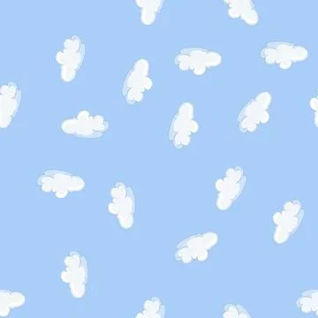 Seamless pattern cloudy cloud cartoon vector Stock Illustration