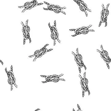 Seamless pattern clove rope knot sketch hand drawn Stock Illustration