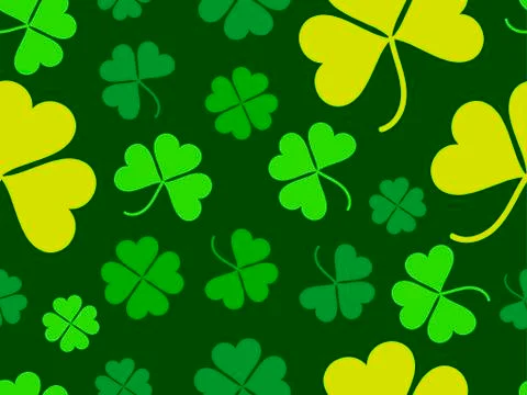 Seamless pattern with clover leaves. St. Patrick's Day background with shamro Illustrazione stock