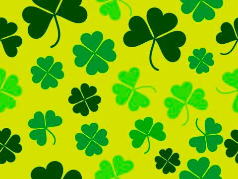 Seamless pattern with clover leaves. St. Patrick's Day background with shamro Illustrazione stock