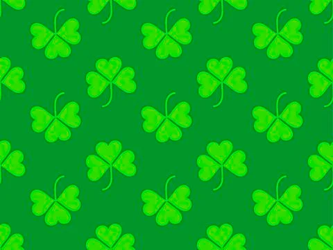Seamless pattern with clover leaves. St. Patrick's Day background with shamro Stock Illustration