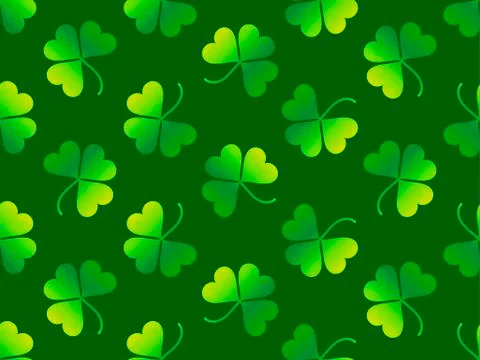 Seamless pattern with clover leaves. St. Patrick's Day background with shamro Stock Illustration