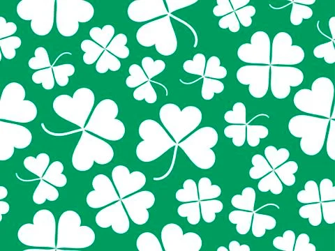 Seamless pattern with clover leaves. St. Patrick's Day background with shamro Illustrazione stock