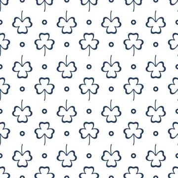 Seamless pattern. Clover leaves. St. Patrick's Day Stock Illustration