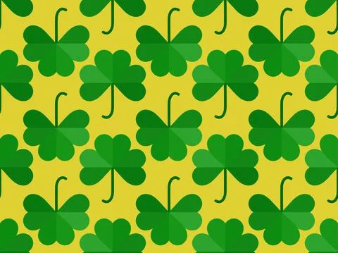 Seamless pattern with clover for Saint Patrick's Day. Green shades of three-l Illustrazione stock