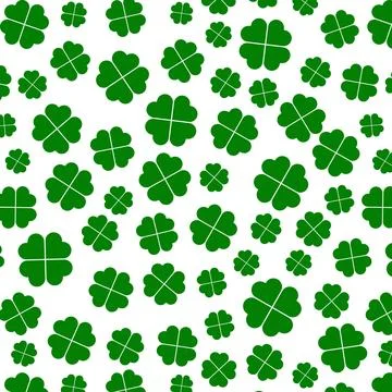 Seamless pattern with clover on a white background Illustrazione stock