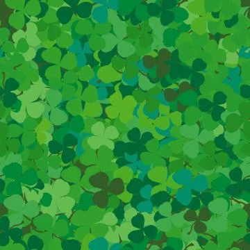 Seamless pattern with clovers Stock Illustration
